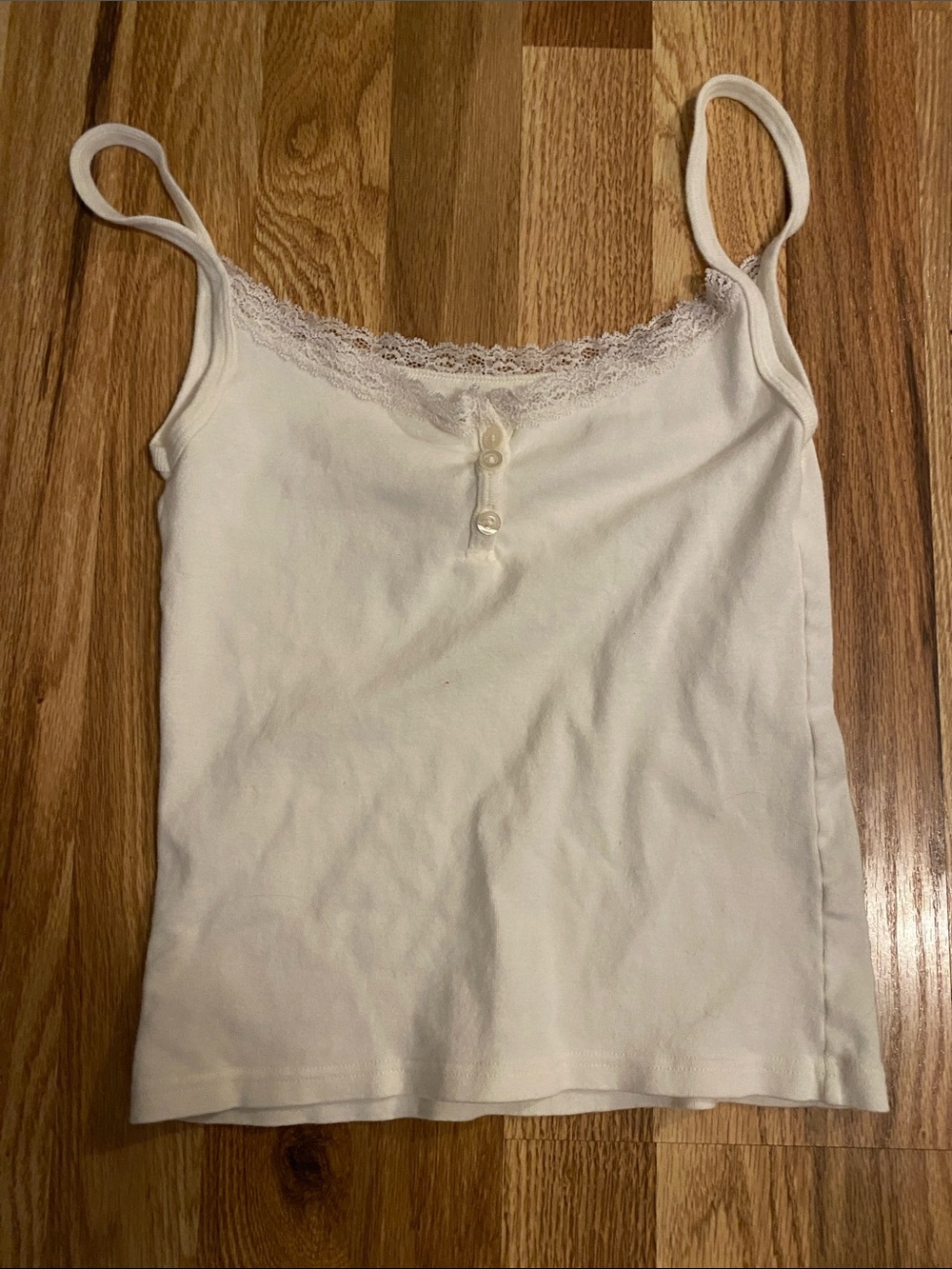 White Lace-Trim Camisole Tank Top